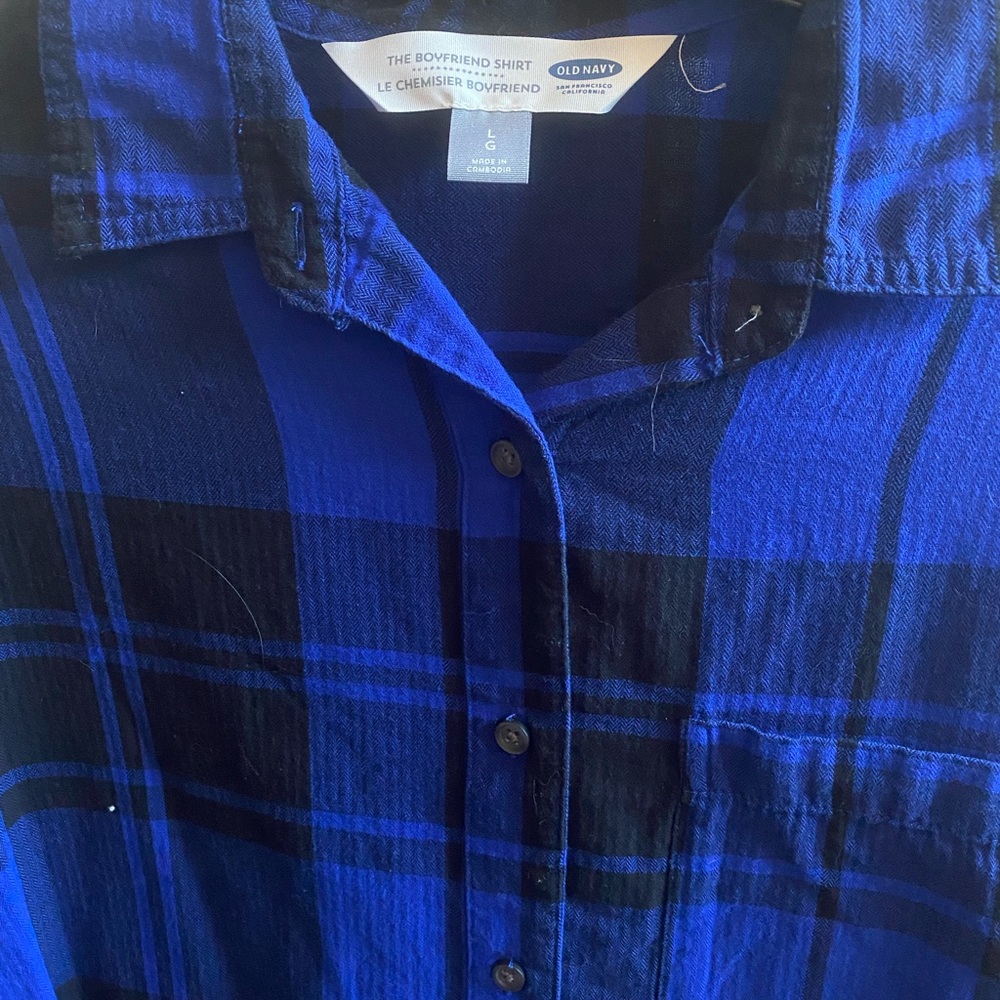 Old Navy Blue Plaid Shirt